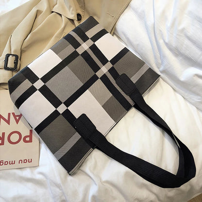 Luxury Fashion Plaid Tote