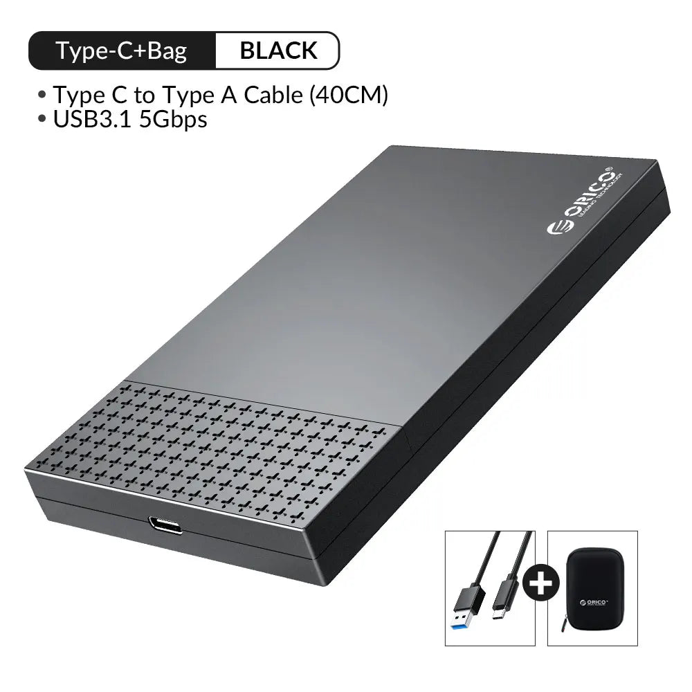 ORICO 2.5" USB-C Hard Drive Enclosure SATA to USB 3.1 SSD/HDD Adapter Case - 31