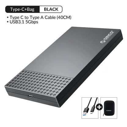 ORICO 2.5" USB-C Hard Drive Enclosure SATA to USB 3.1 SSD/HDD Adapter Case