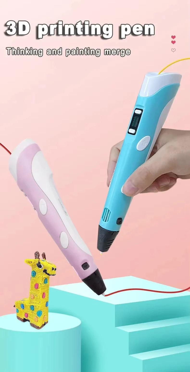3D Printing Pen for Kids - Creative DIY Drawing Tool with LED Display & Temperature Control