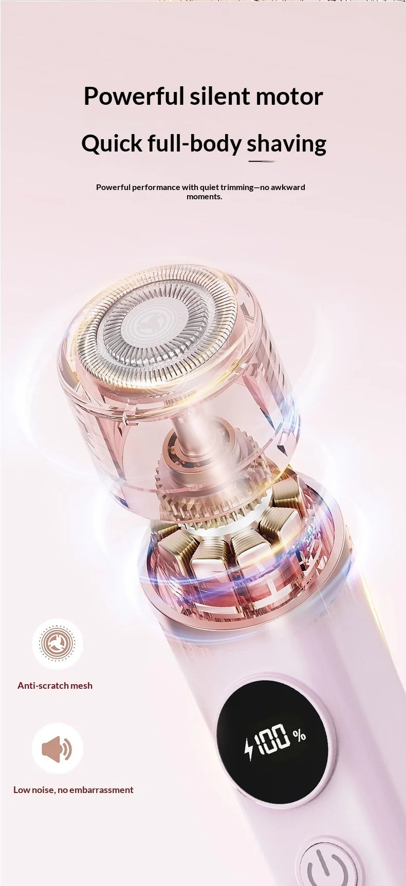 2-in-1 Electric Hair Removal Shaver - Waterproof Painless Trimmer for Face & Body - 16