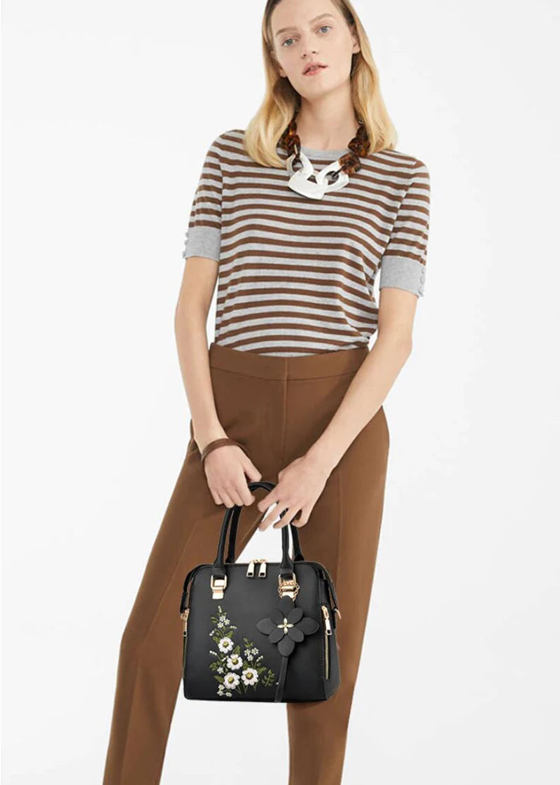 Luxury Embroidered Tassel Tote
