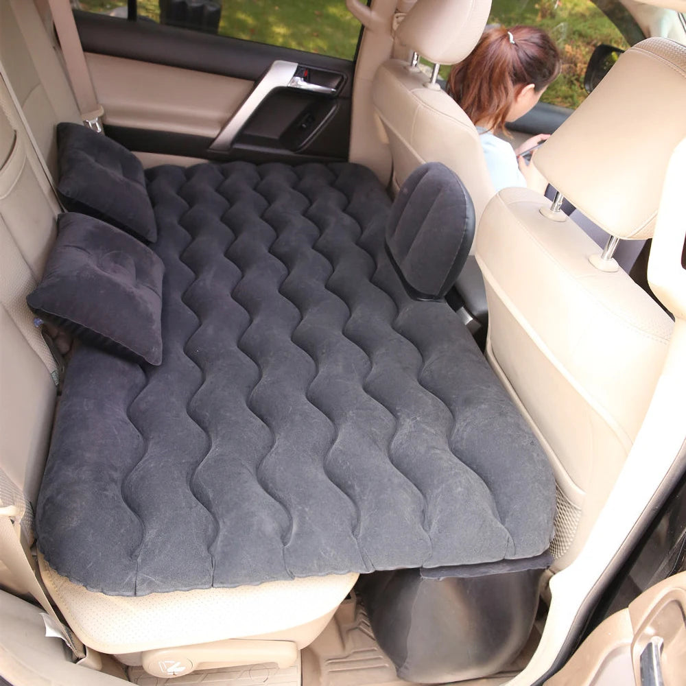 Universal Inflatable Car Air Mattress - Travel Bed & Portable Camping Mat with Pillows