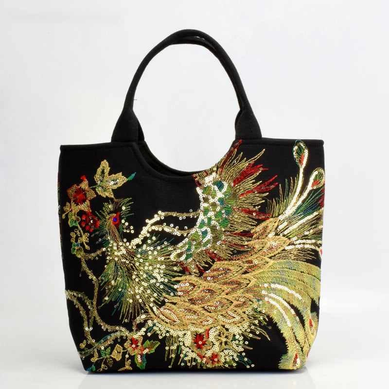 Luxury Boho Peacock Tote