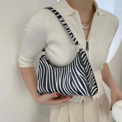 Luxury Zebra Print Underarm Bag