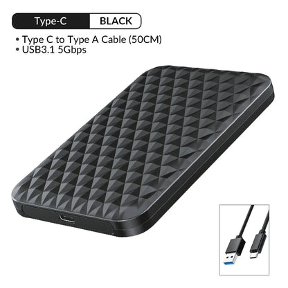 Orico 2.5" USB 3.0 SATA Hard Drive Enclosure - Tool-Free External SSD Case