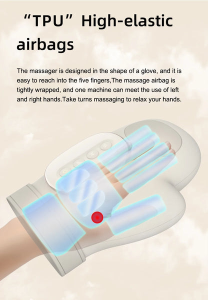 Electric Hand Massager with Finger Stretching & Heat Therapy