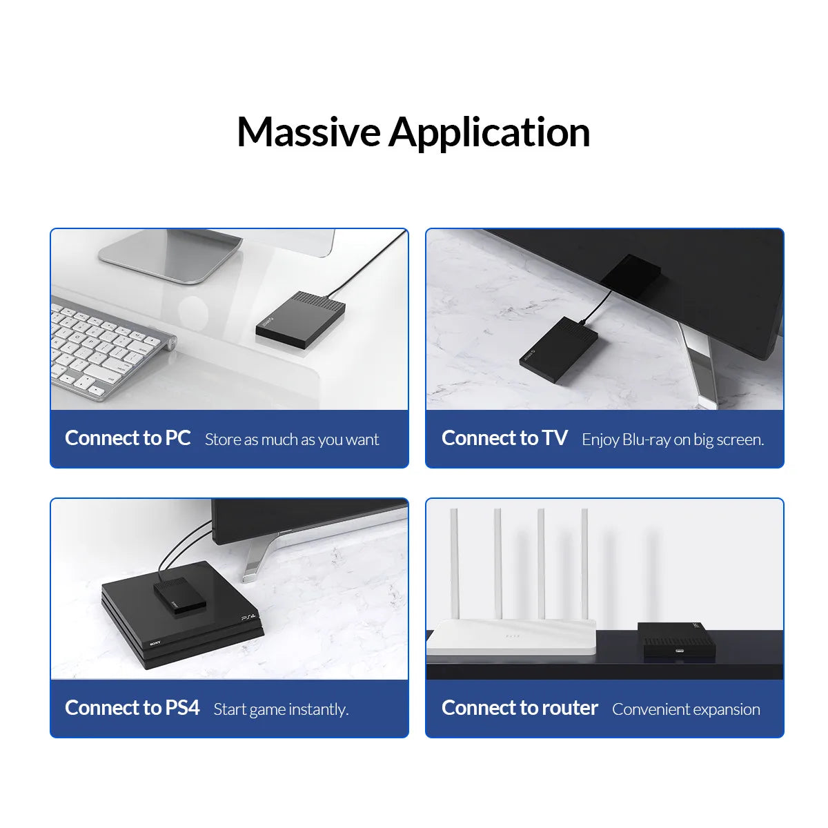 ORICO 2.5" USB-C Hard Drive Enclosure SATA to USB 3.1 SSD/HDD Adapter Case - 12