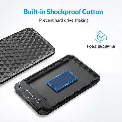 Orico 2.5" USB 3.0 SATA Hard Drive Enclosure - Tool-Free External SSD Case