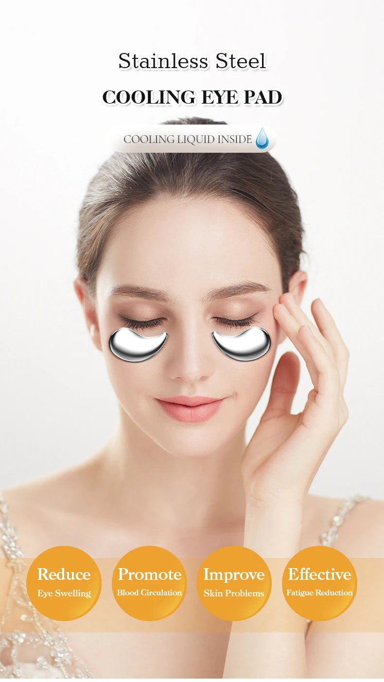 Stainless Steel Cooling Eye Pads for Puffy Eyes & Dark Circles