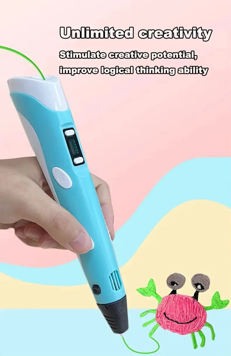 3D Printing Pen for Kids - Creative DIY Drawing Tool with LED Display & Temperature Control