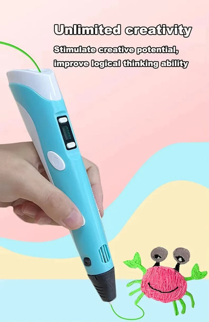 3D Printing Pen for Kids - Creative DIY Drawing Tool with LED Display & Temperature Control