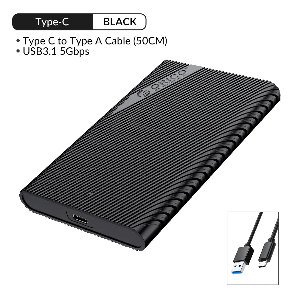 Orico 2.5" USB 3.0 SATA Hard Drive Enclosure - Tool-Free External SSD Case