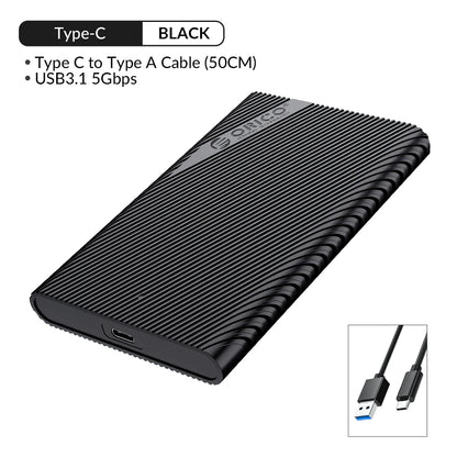 Orico 2.5" USB 3.0 SATA Hard Drive Enclosure - Tool-Free External SSD Case