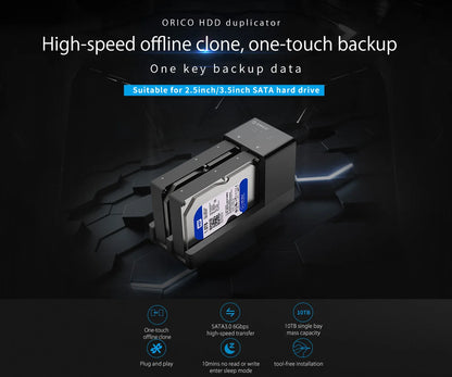 ORICO Dual Bay HDD Docking Station - USB 3.0 Offline Clone for SATA SSD