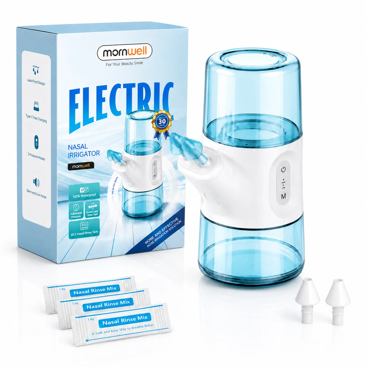 Portable Electric Nasal Irrigator - Rechargeable Sinus Rinse Device