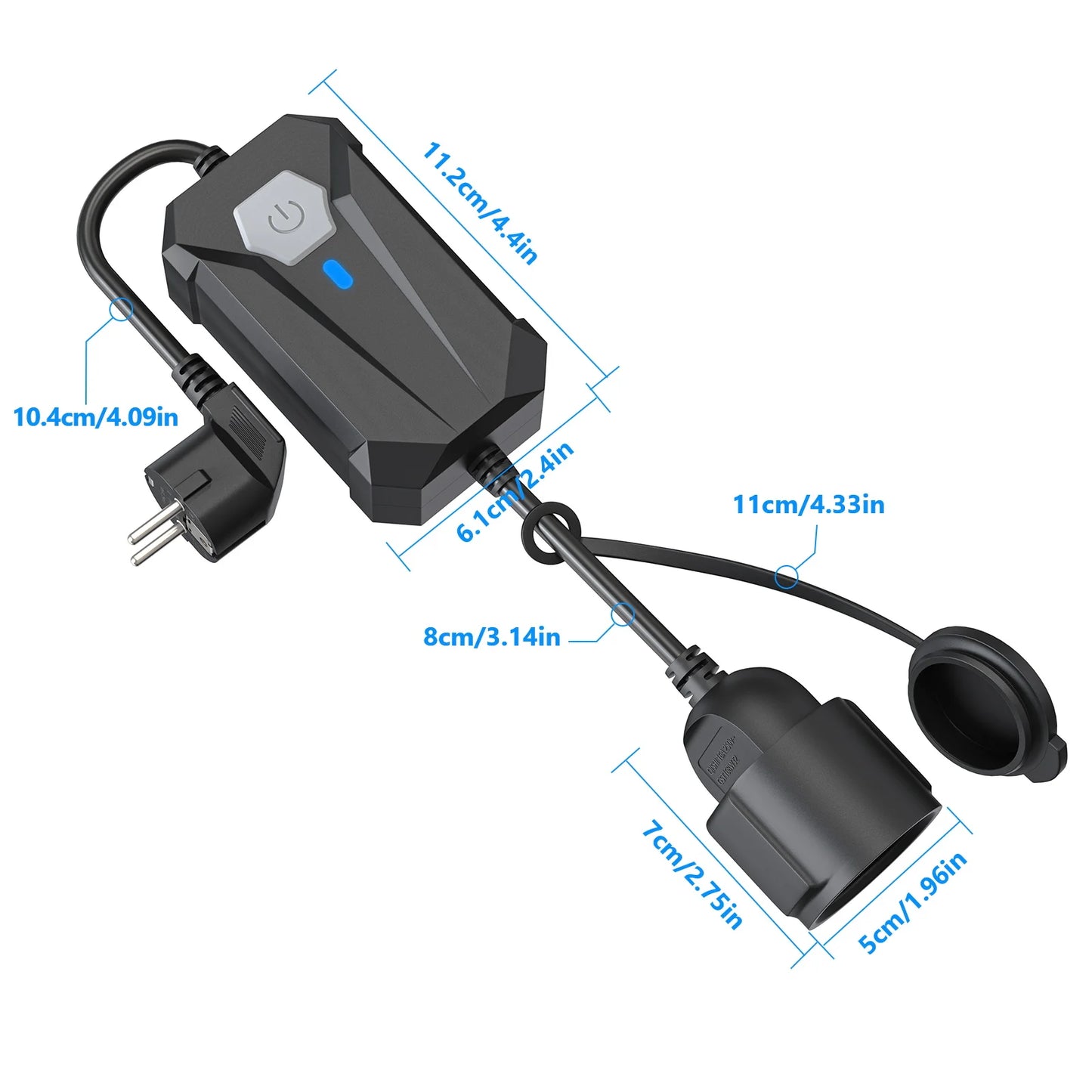 Smart WiFi Outdoor Dimmer Plug with Remote for String Lights