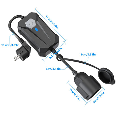 Smart WiFi Outdoor Dimmer Plug with Remote for String Lights