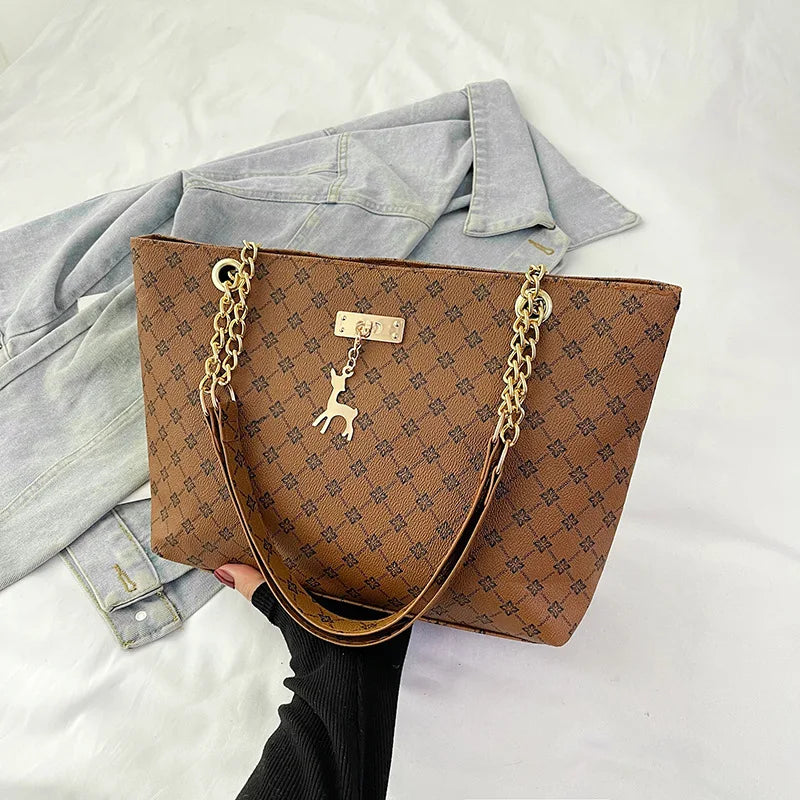 Luxury Vintage PU Tote Bag