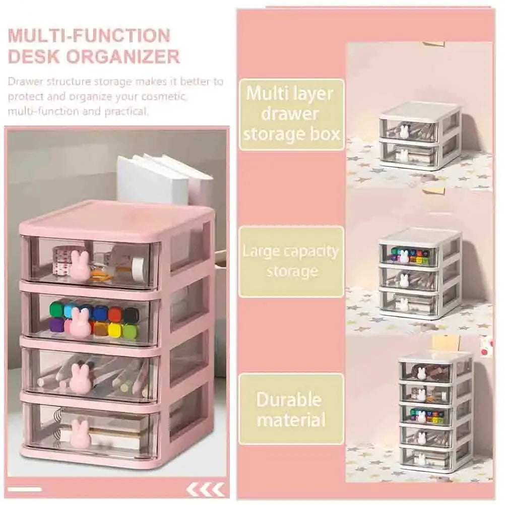 2-5 Tier Clear Desktop Drawer Organizer for Desk & Vanity - 4