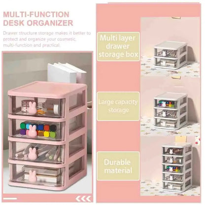2-5 Tier Clear Desktop Drawer Organizer for Desk & Vanity