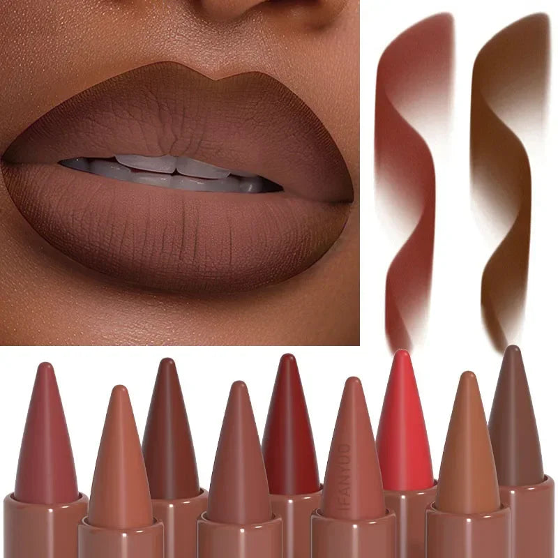 Velvet Matte Lip Liner Pencil - Waterproof Long-Lasting Lip Contouring Crayon