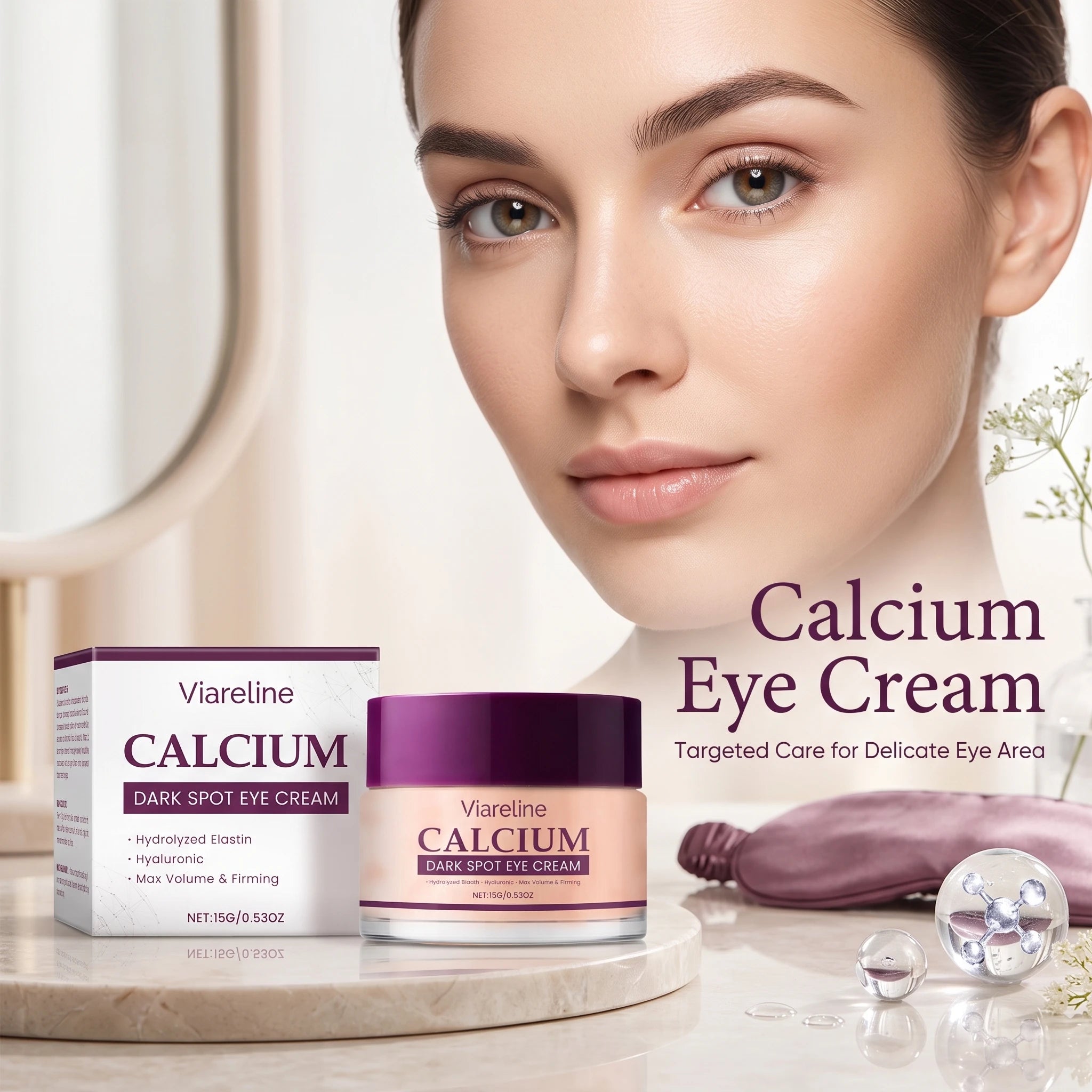 Calcium Dark Spot Eye Cream - Firming & Hydrating Under Eye Repair Treatment - 5