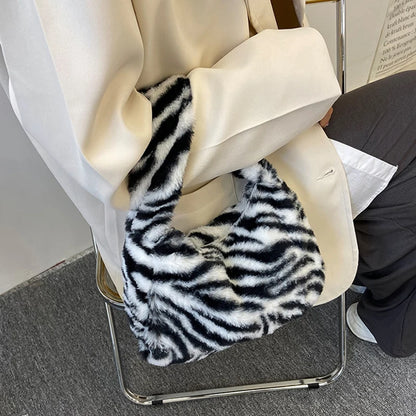 Luxury Leopard Print Plush Bag