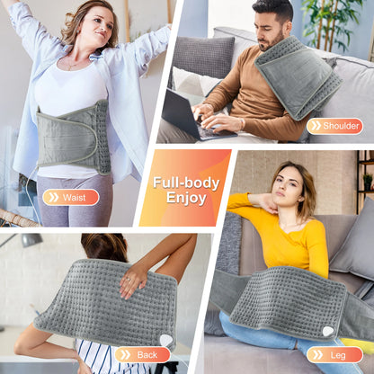 Electric Heating Waist Belt - Adjustable Lumbar & Back Pain Relief Thermal Pad