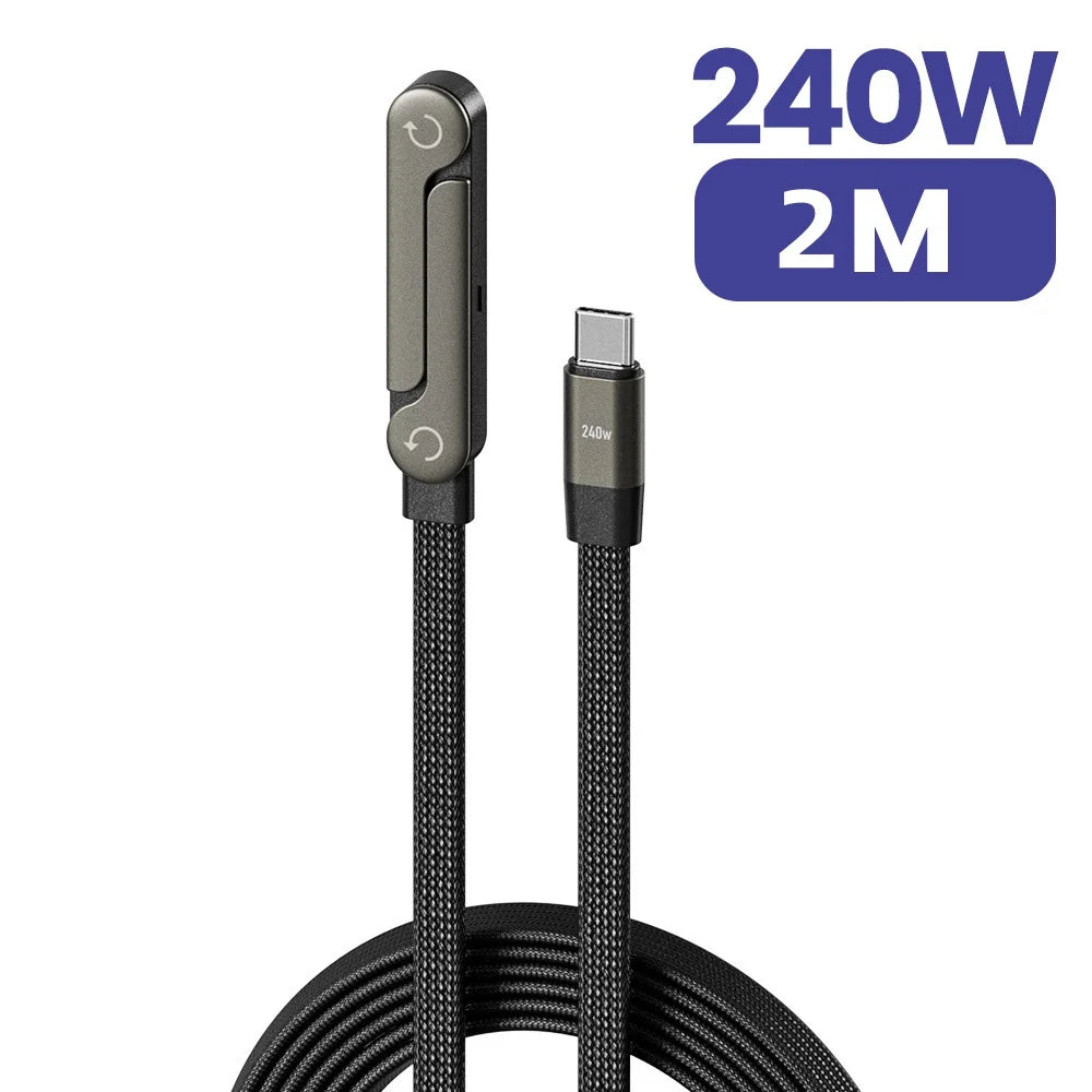 240W Fast Charging Cable with Built-in Foldable Phone Stand - 16