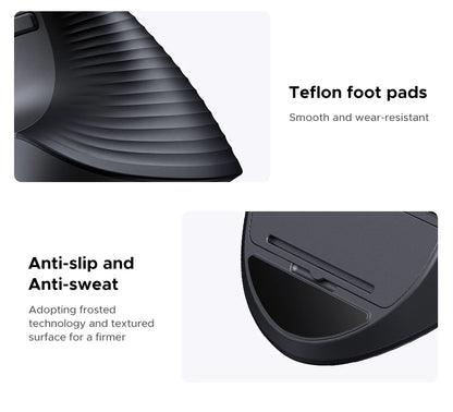 Ergonomic Vertical Wireless Mouse - Bluetooth & 2.4G 4000DPI Silent Mouse