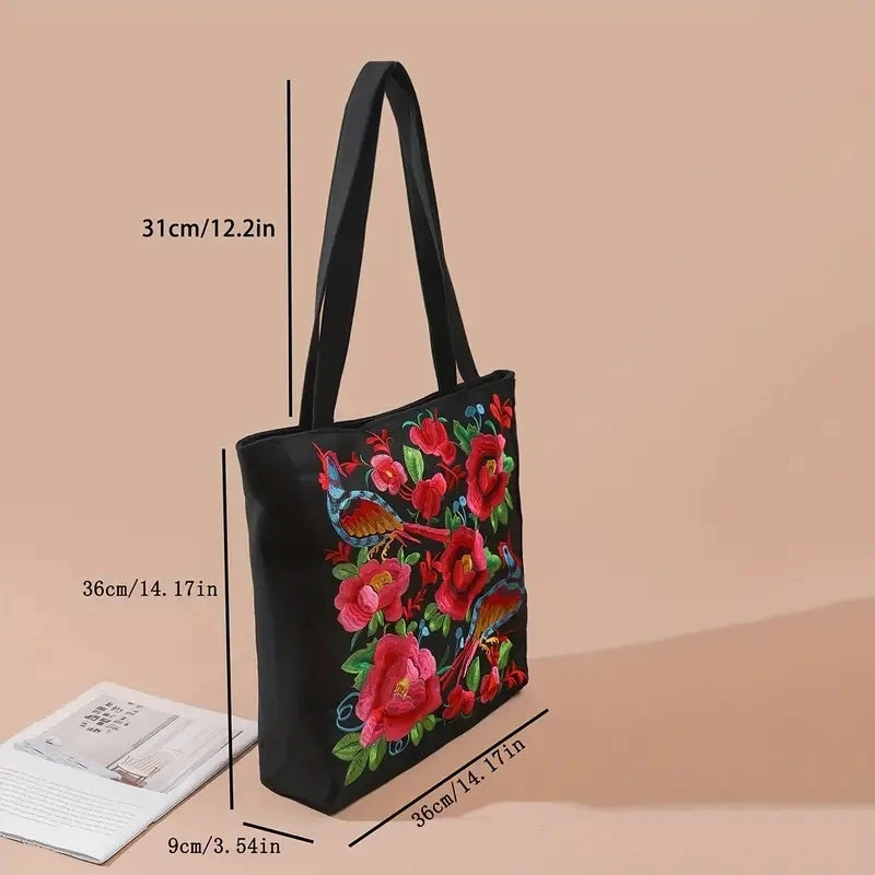 Luxury Ethnic Phoenix Canvas Tote