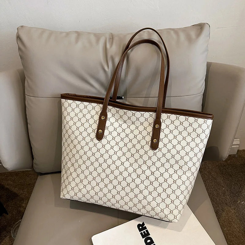 Textured Plaid Tote