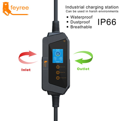 7KW Portable EV Charger with WiFi App & Adjustable Current (GBT)