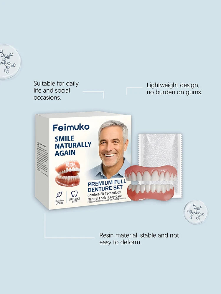 Natural Look Instant Cosmetic Denture Set for Comfortable Smile Correction