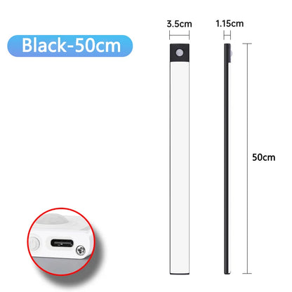 Ultra-Thin Magnetic LED Motion Sensor Cabinet Light - Type-C Rechargeable & Dimmable