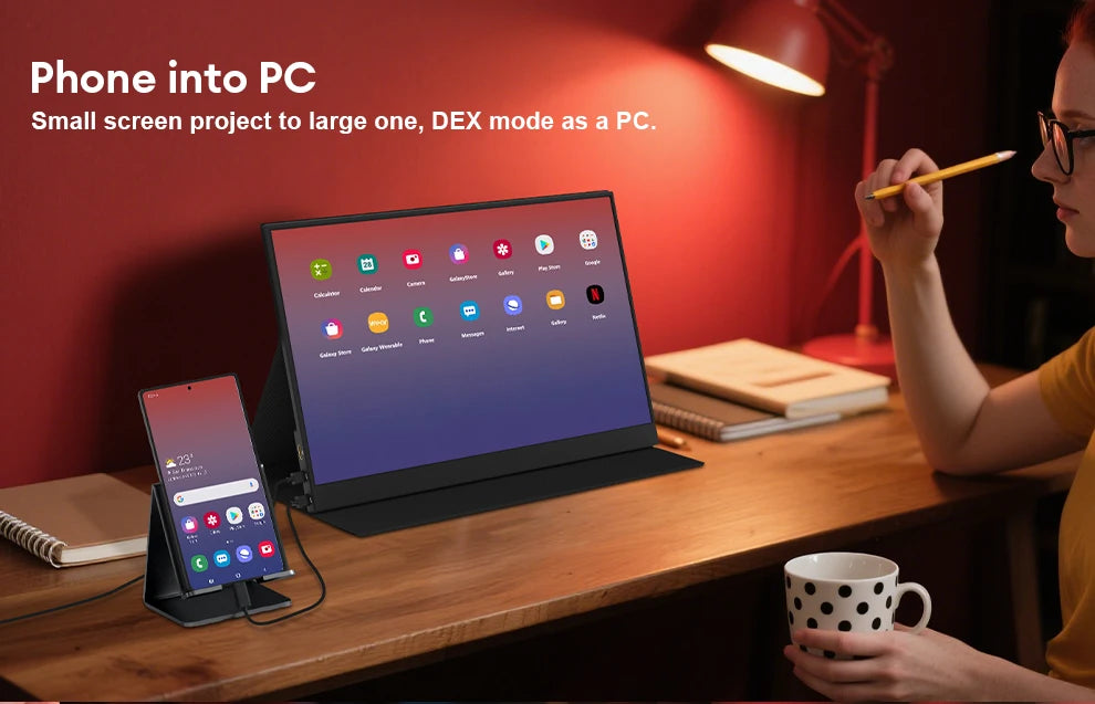 16.1" 144Hz Portable Gaming Monitor - 100% sRGB FHD Ultrathin IPS Display
