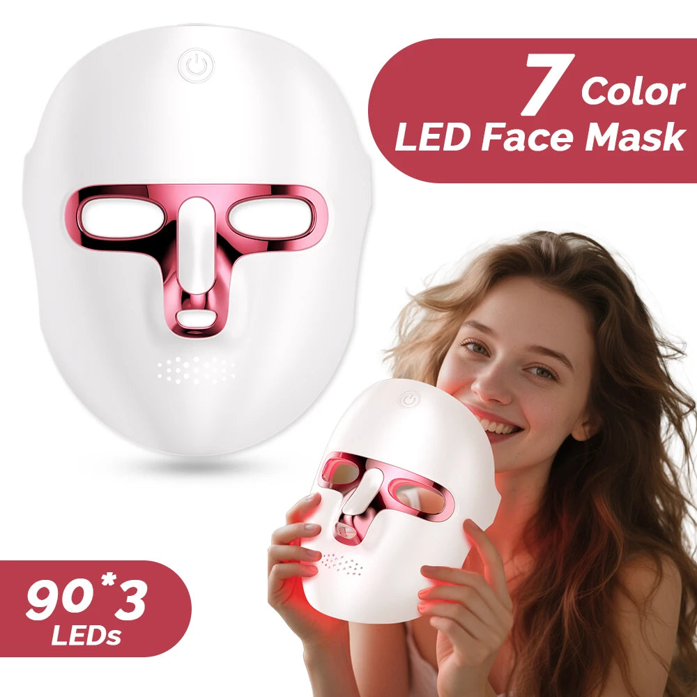 7 Color LED Face & Neck Mask - Anti-Aging Light Therapy