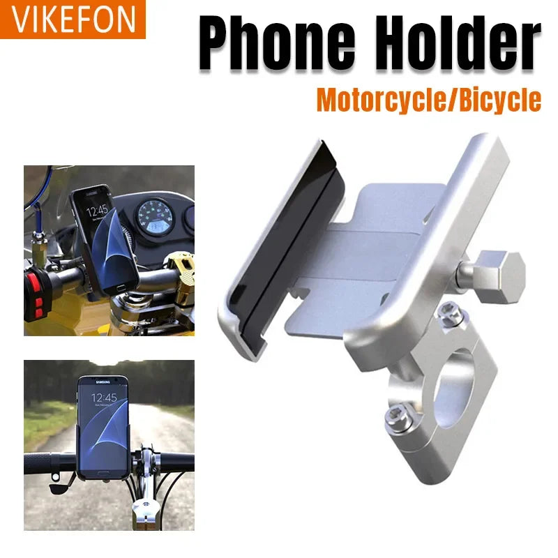 Heavy-Duty Aluminum Motorcycle & Bicycle Phone Mount - Secure GPS Holder - 1