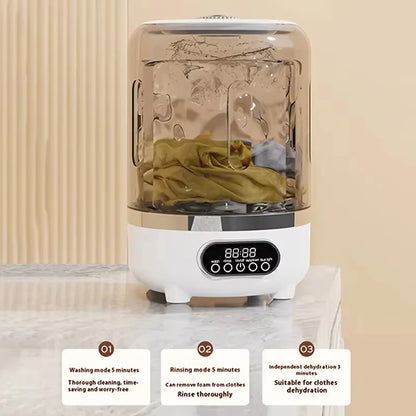 3L Portable Mini Washing Machine for Socks & Underwear | USB-C