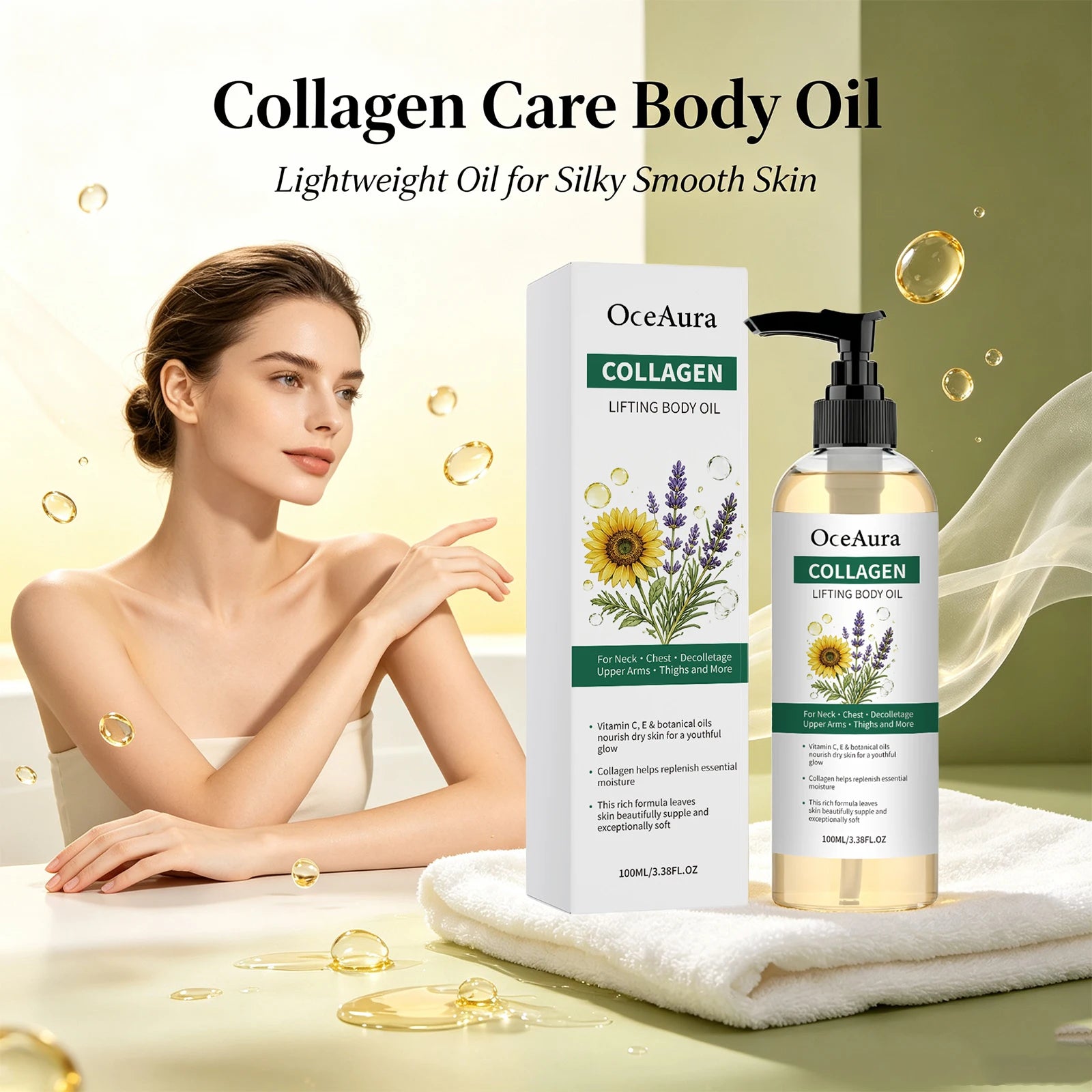 Collagen Lifting Body Oil for Skin Tightening & Deep Hydration - 1