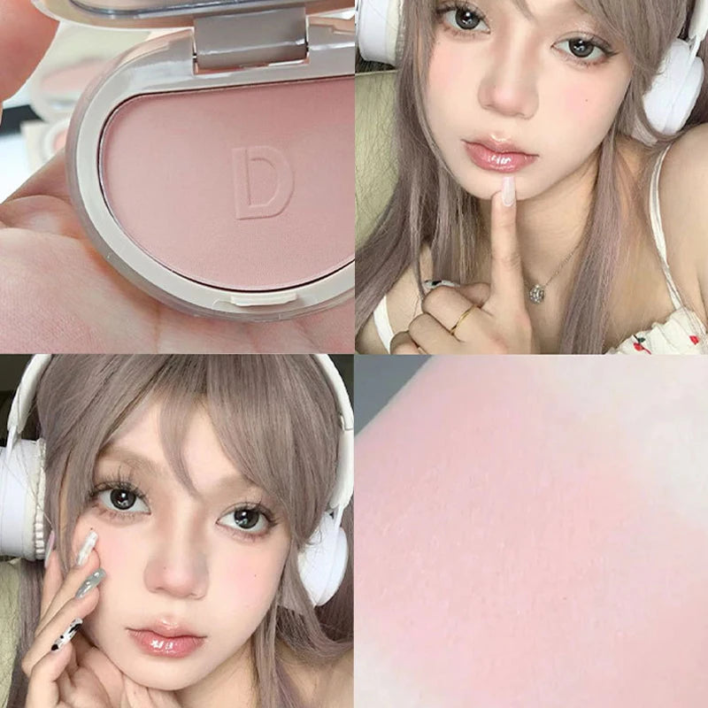 Natural Matte Face Blush & Highlighter Compact - Long-Lasting Glow Palette - 19
