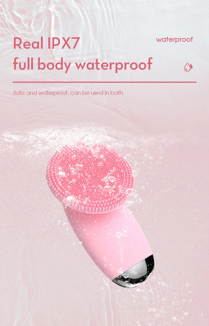 Sonic Electric Silicone Facial Cleansing Brush – Waterproof Skin Exfoliator