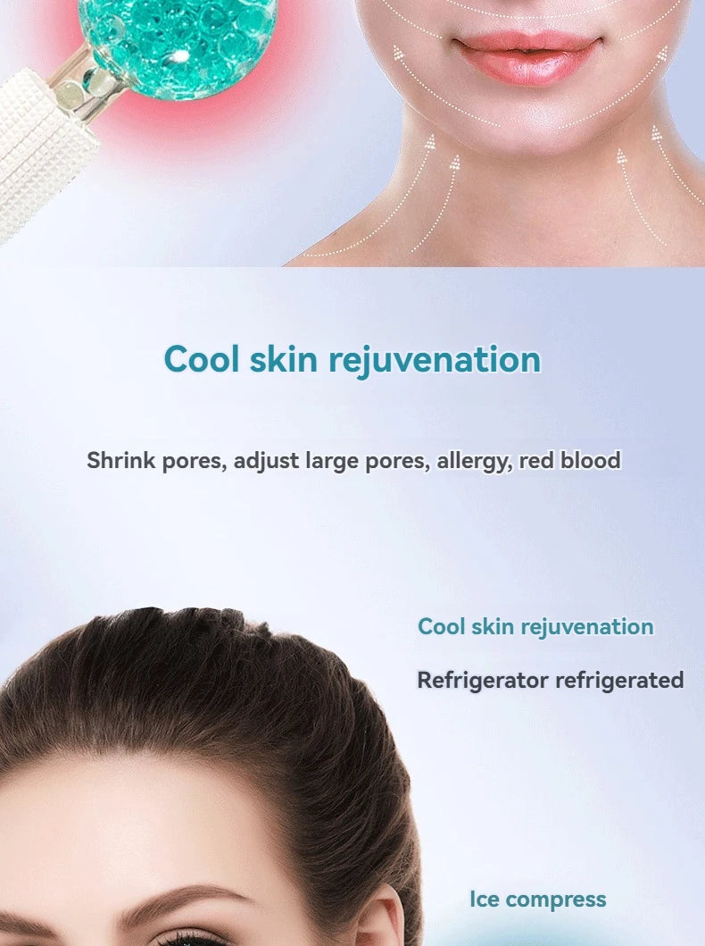 2Pcs Cooling Facial Ice Globes - Cold Roller Massager for Face & Eyes, Puffiness Relief