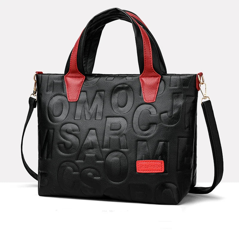 Luxury Contrast Leather Tote