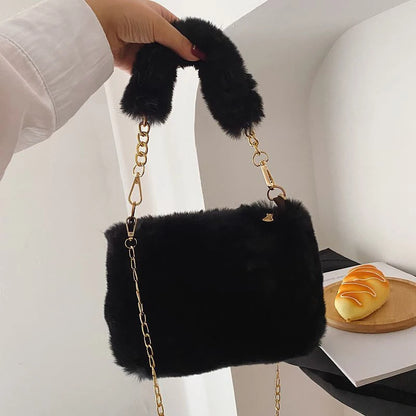 Luxury Plush Chain Crossbody
