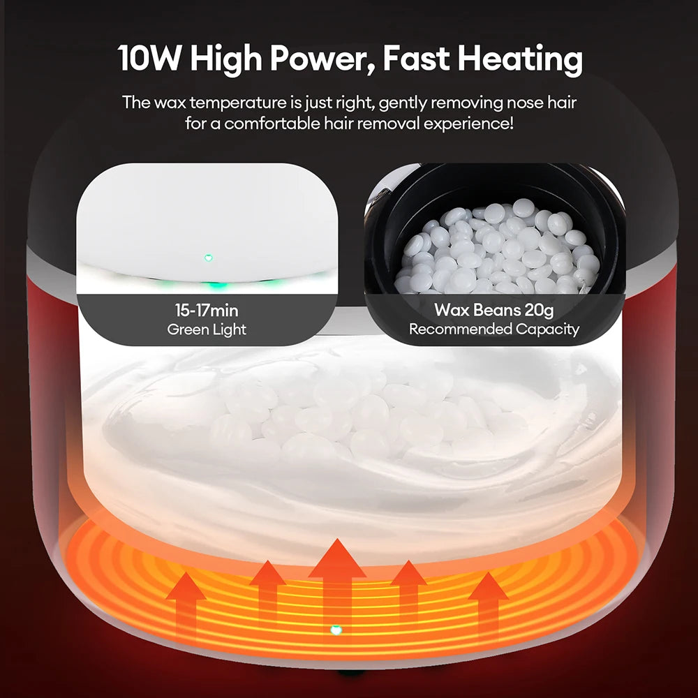 Mini Wax Heater & Nose Ear Hair Removal Kit - 3