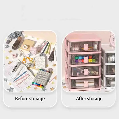 2-5 Tier Clear Desktop Drawer Organizer for Desk & Vanity