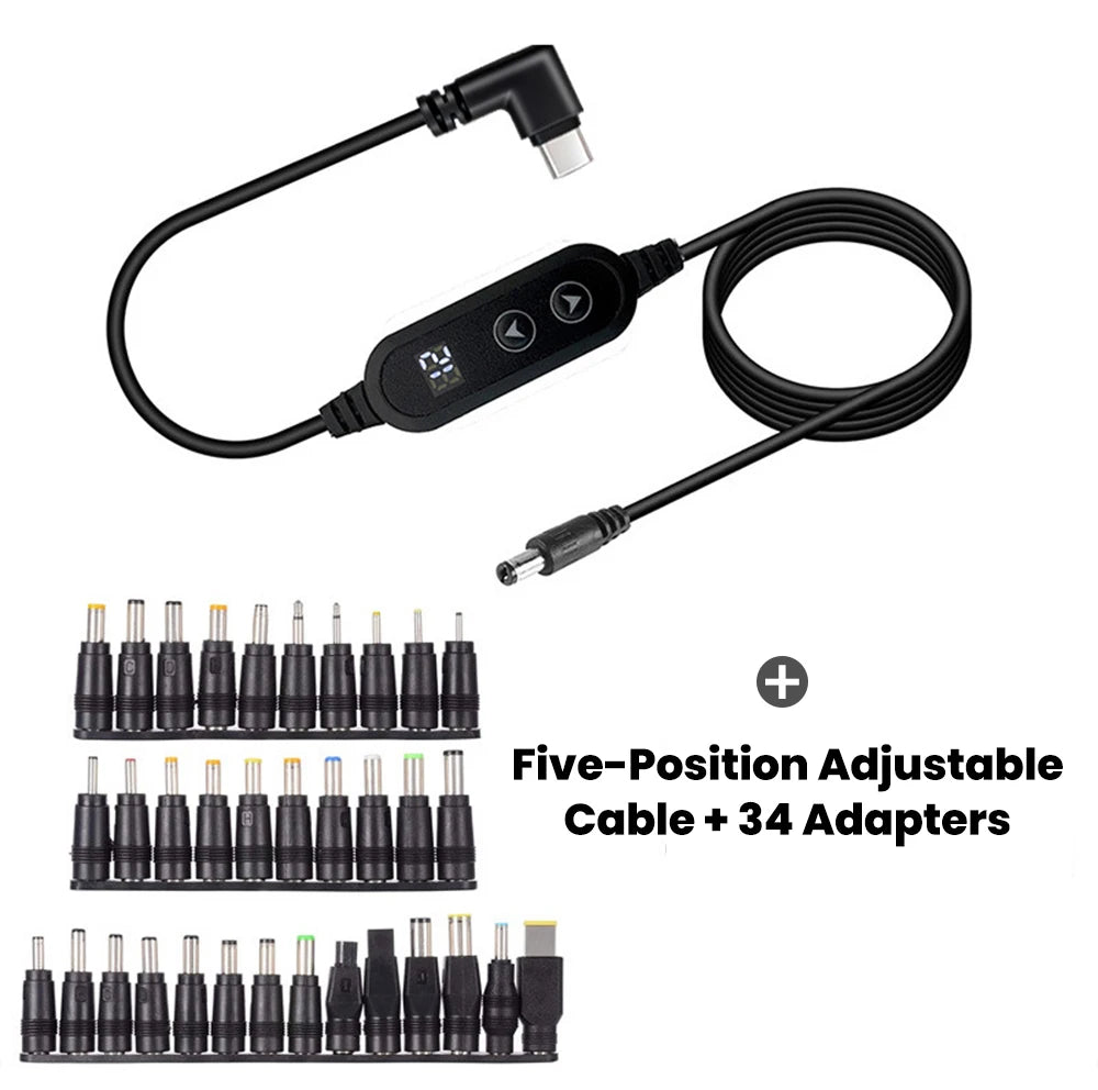 USB-C to DC Fast Charging Power Boost Cable - 5V/9V/12V/15V/20V Adapter