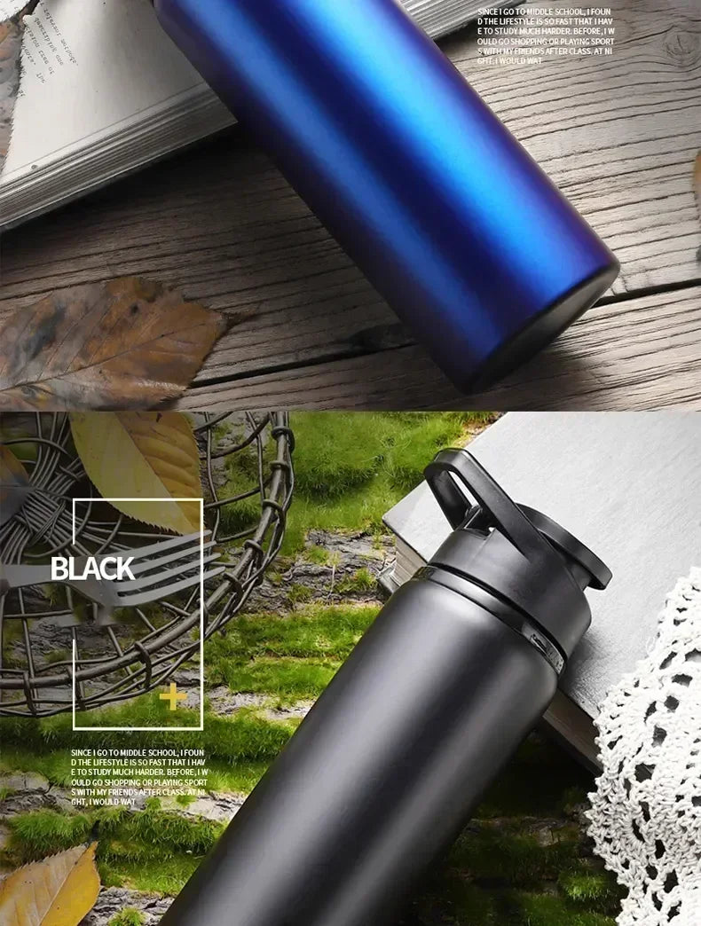 Portable Stainless Steel Sports Water Bottle - 700ml Leak-Proof Flask - 13